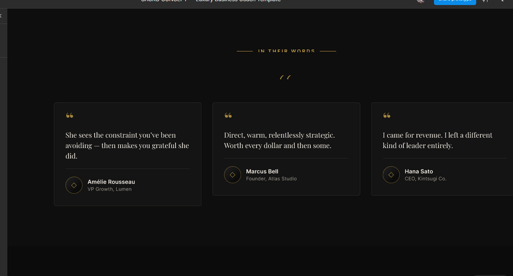 Luxury Coach — Premium Figma Website Template (Desktop + Mobile)