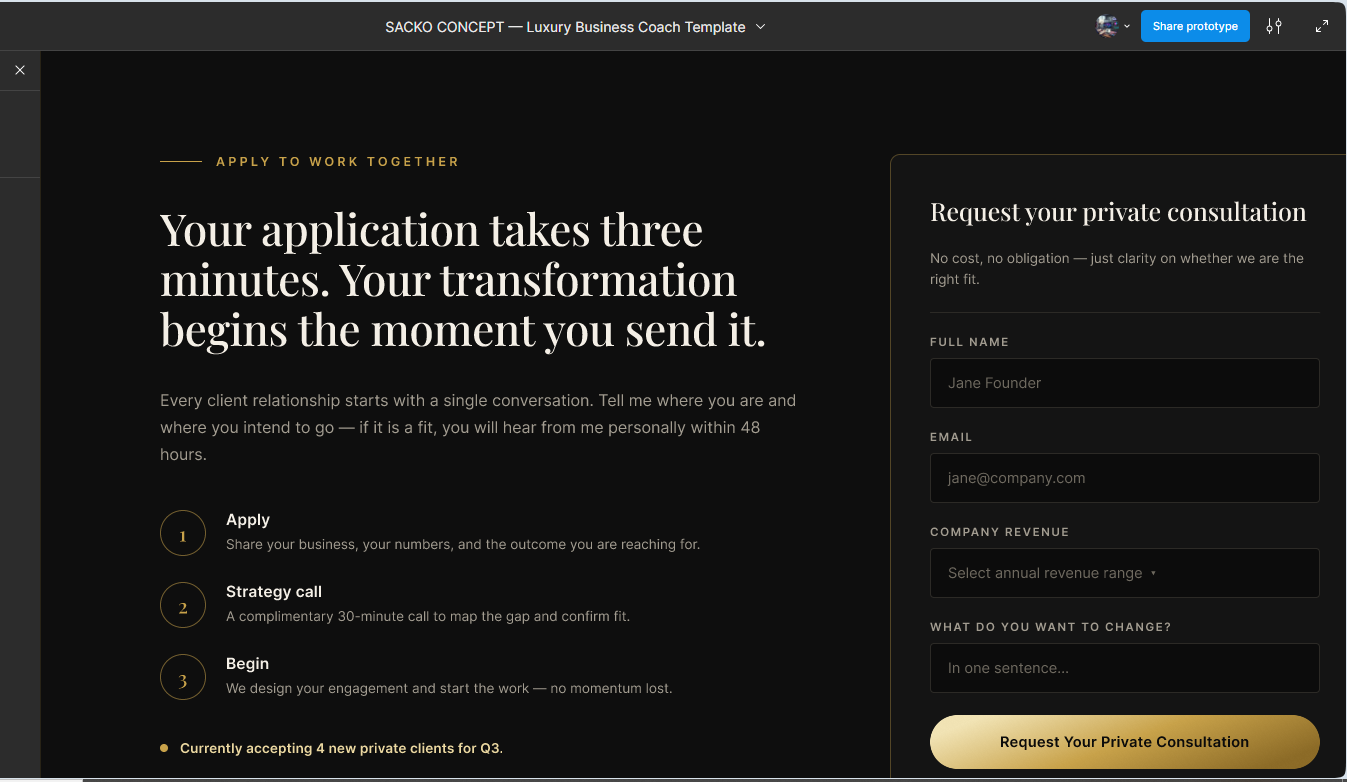 Luxury Coach — Premium Figma Website Template (Desktop + Mobile)