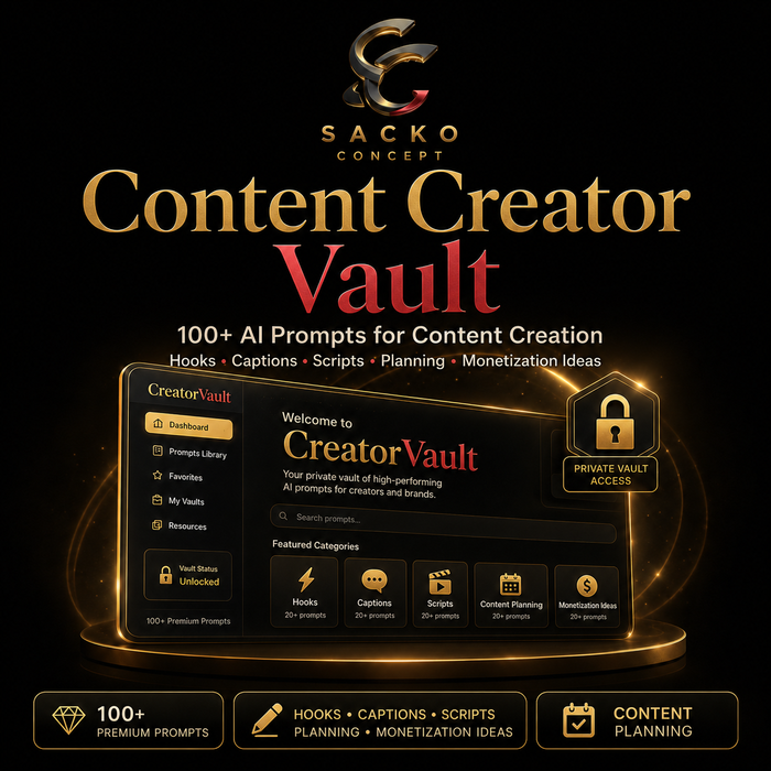 Content Creator Vault — 100+ AI Prompts for Content Creation