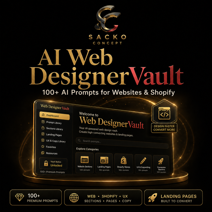 AI Web Designer Vault — 100+ AI Prompts for Websites & Shopify