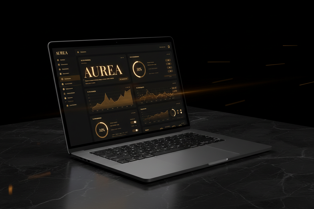 AUREA — Dashboard SaaS IA noir et or
